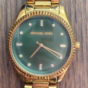 Michael Kors Watch MK-3226 with Rare Green Dial w/Gold Band